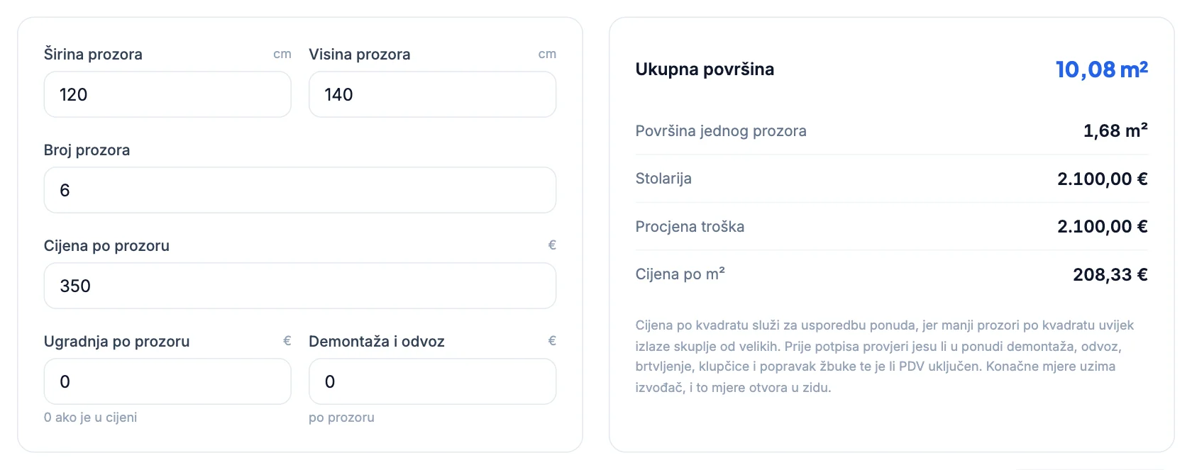 Kalkulator prozora: Zamjena prozora: koliko košta